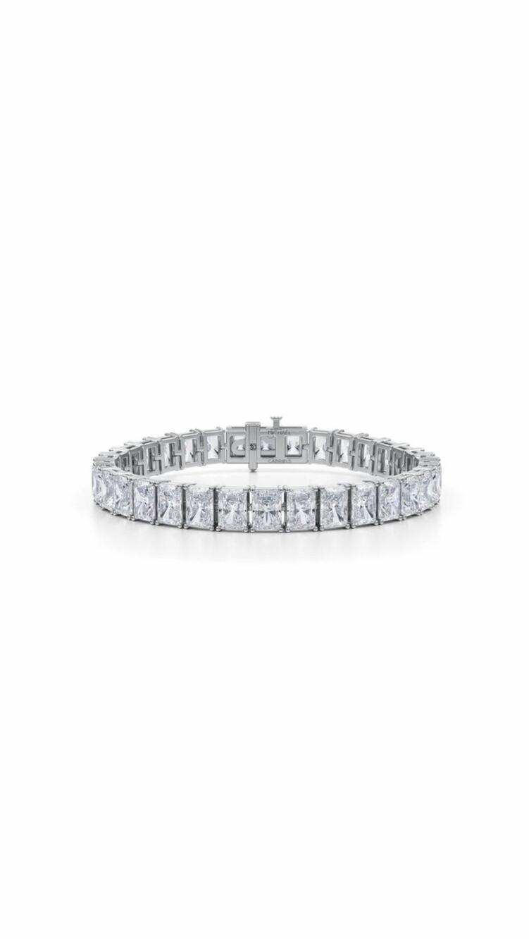 Diamond Tennis Bracelet (Fine Silver Plate & Cubic Zirconia)